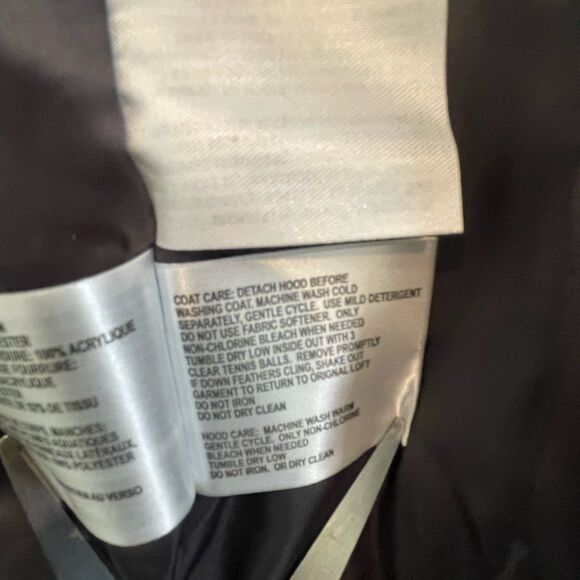 NWT Michael Kors Faux Fur Hooded Coat MK Logo Brown Down Jacket Charcoal - PS - Picture 12 of 16